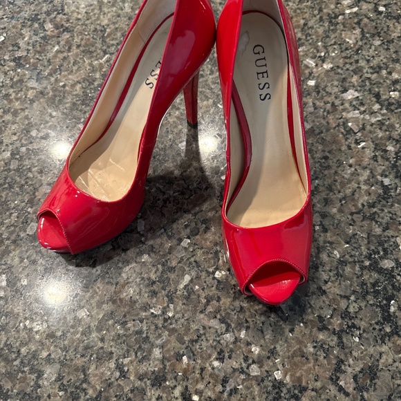 Guess open toes high heels shoes RED - Picture 3 of 8